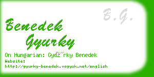 benedek gyurky business card